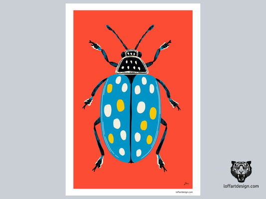 Elva Bug Illustration Poster