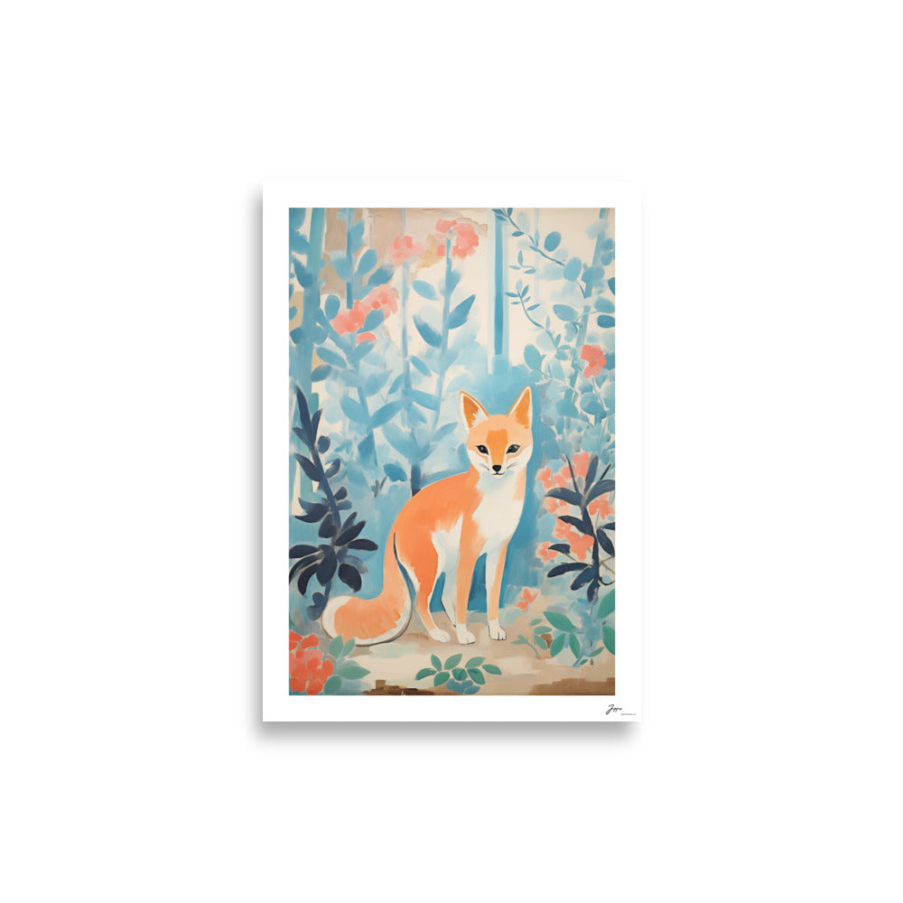 Lily the Fox - Poster - Vintage Style Print