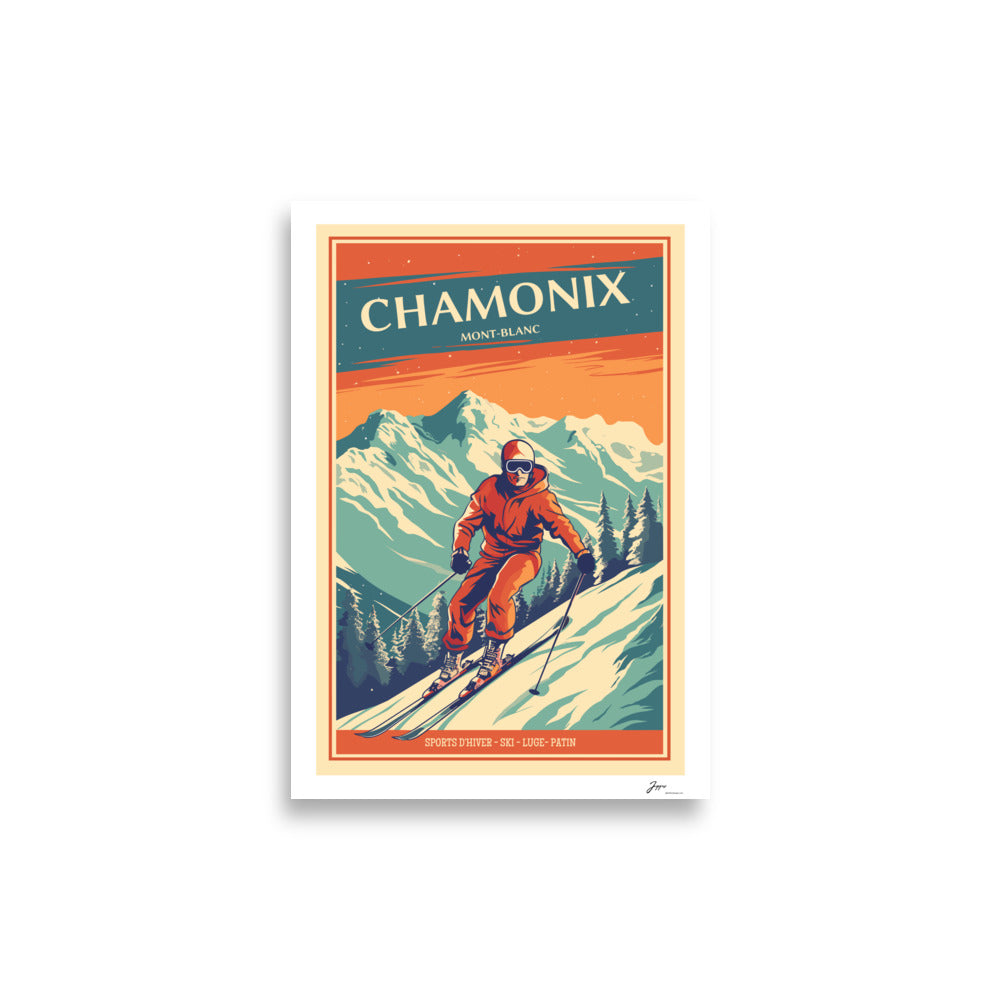 Chamonix - Vintage Ski Poster