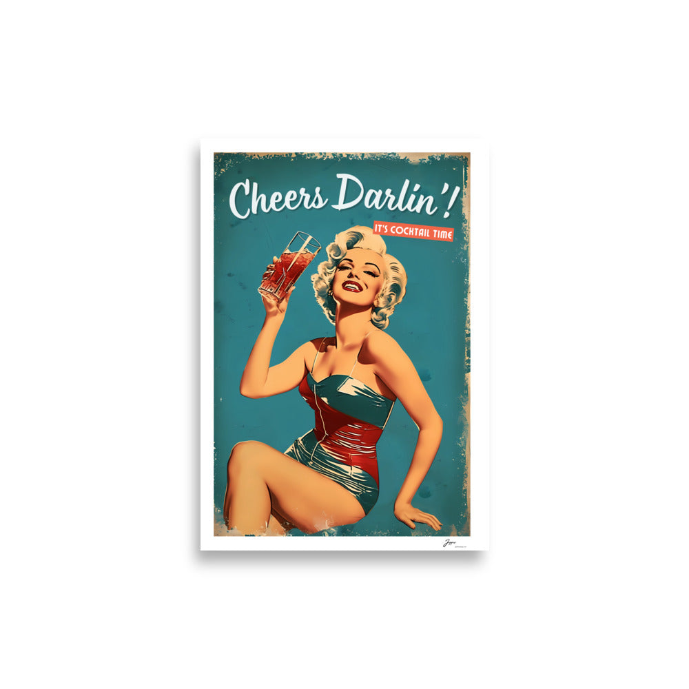 Cheers Darlin´ - Poster - Vintage Cocktail