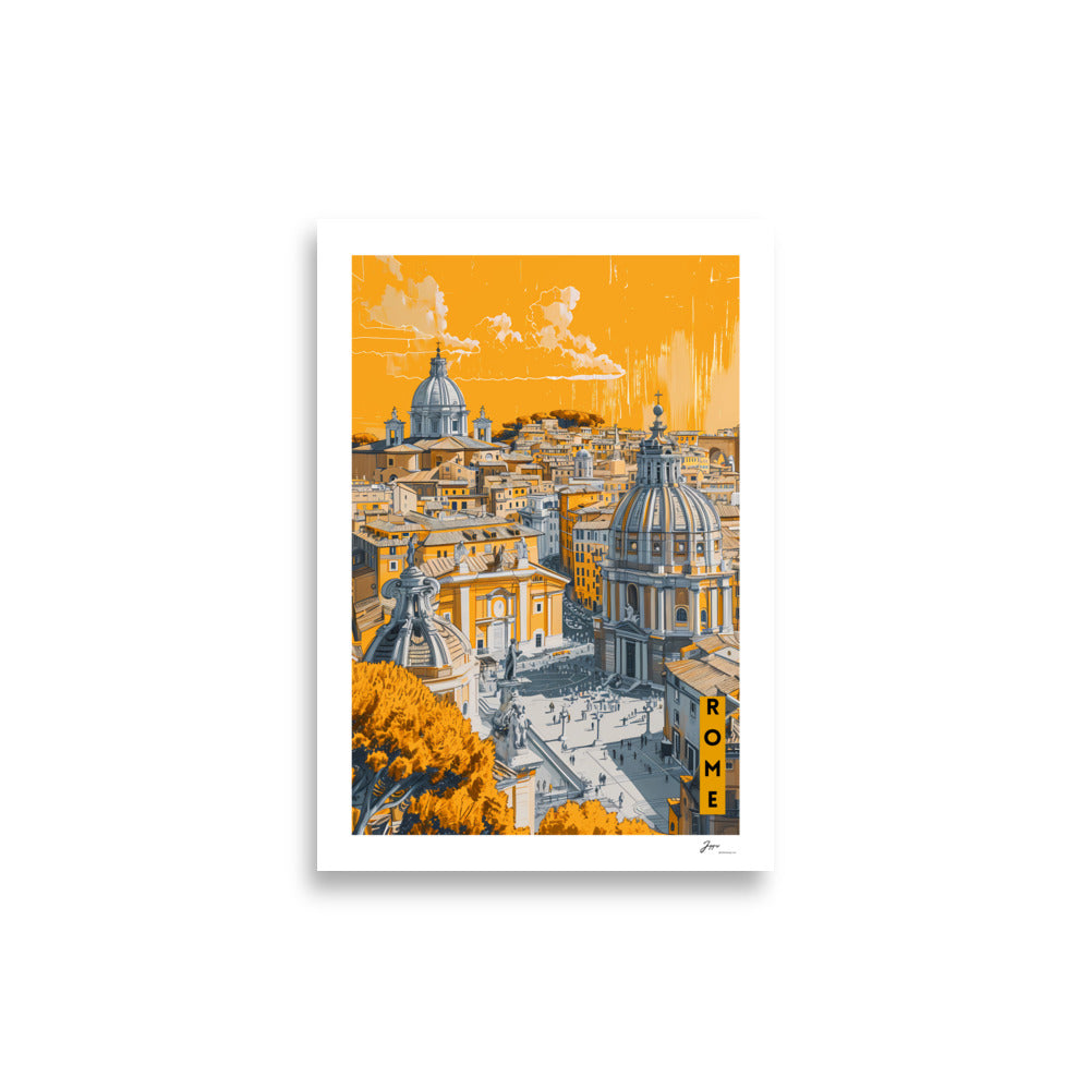 Paint in Yellow - City Vibes - Poster - Rome- Wall Art - Travel - Canvas - Wall decor - Gift for travel lovers 