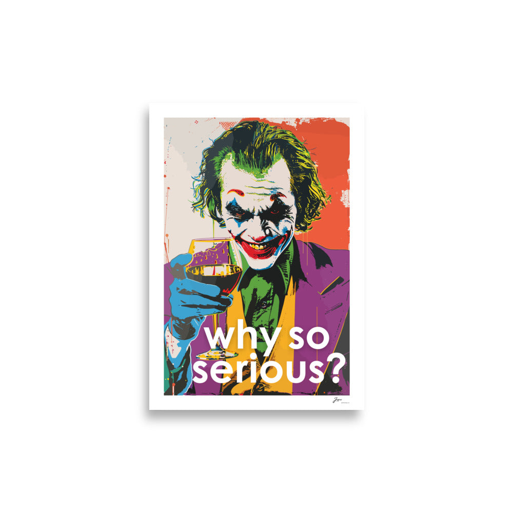 Joker Wine Pop Art Print-Canvas - Wall Art - Home Decor - Gift- Original Illustration