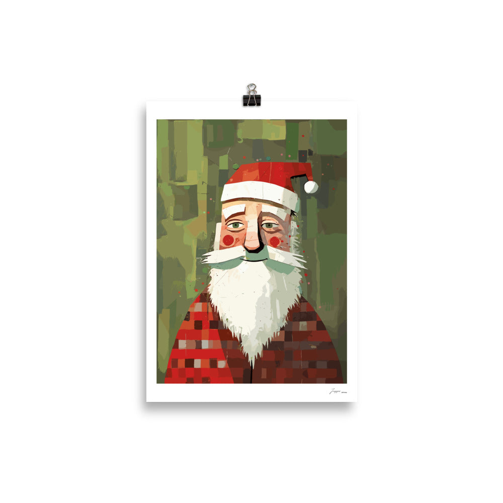 Jolly Strokes Santa- Poster