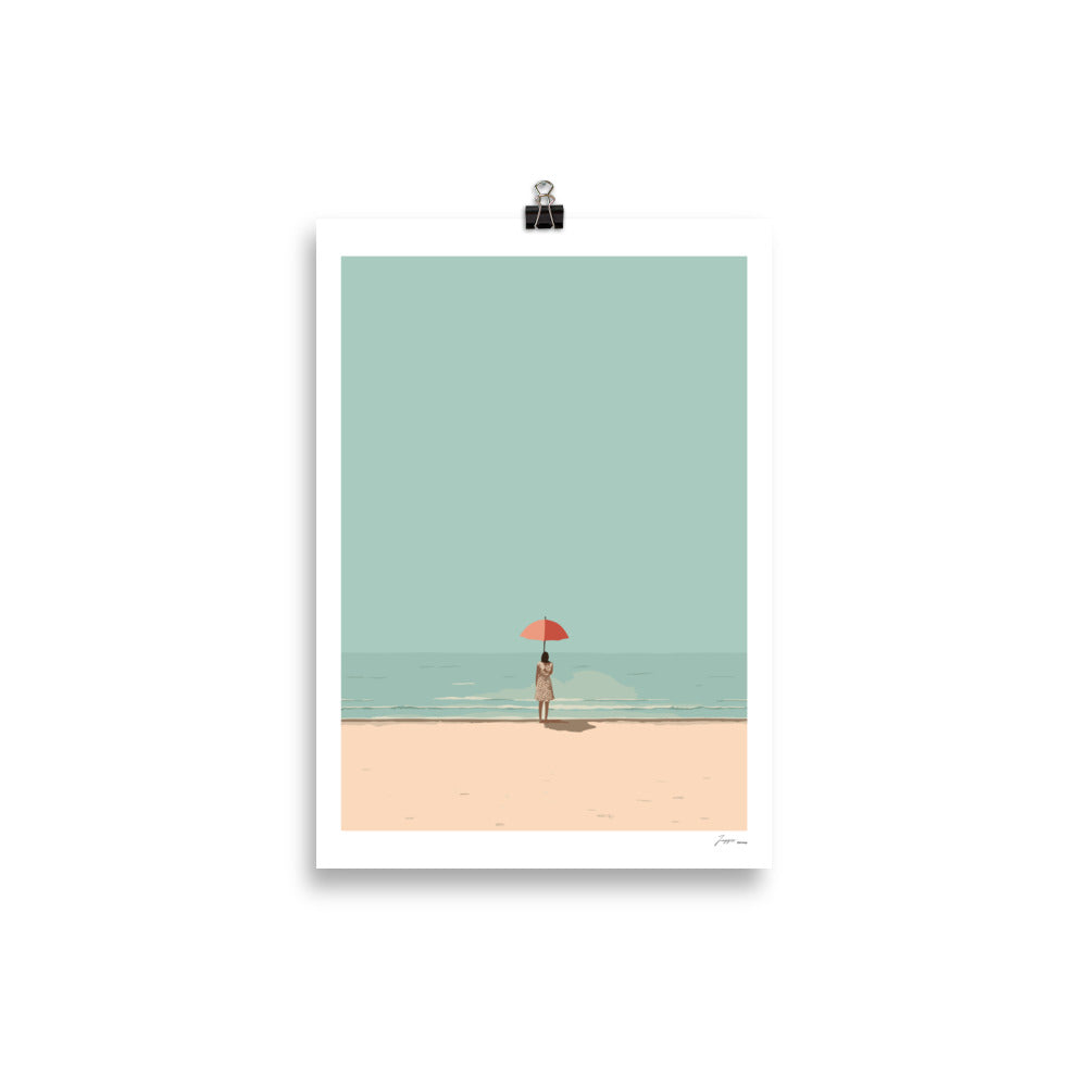 Umbrella by the Sea - Poster