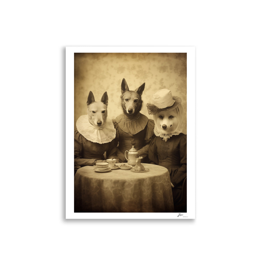 Tea Soirée - Poster - vintage dog poster