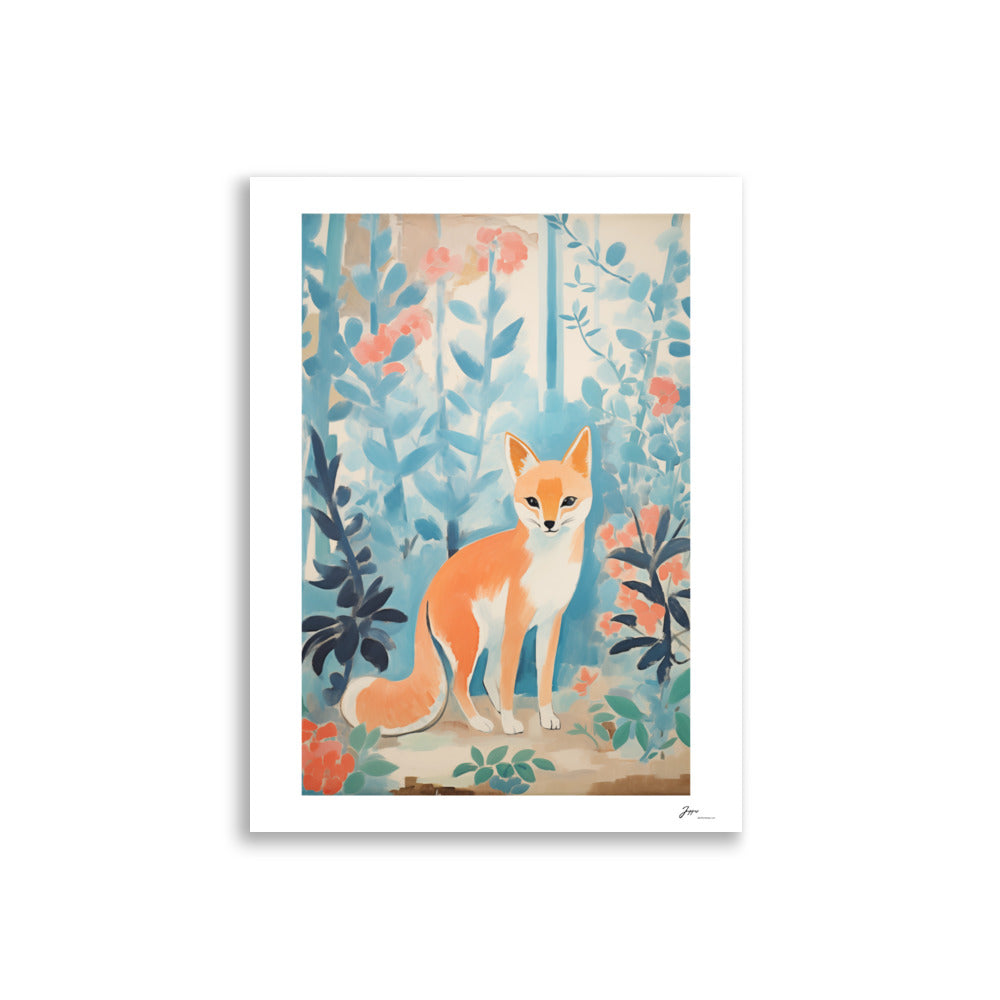 Lily the Fox - Poster - Vintage Style Print