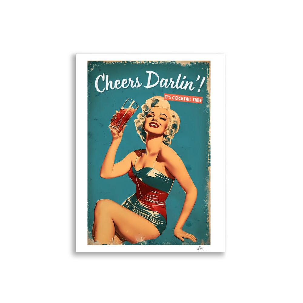 Cheers Darlin´ - Poster - Vintage Cocktail