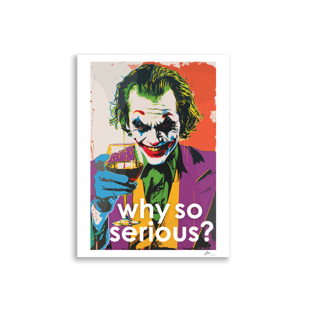 Joker Wine Pop Art Poster- Home Decor-Original Illustration