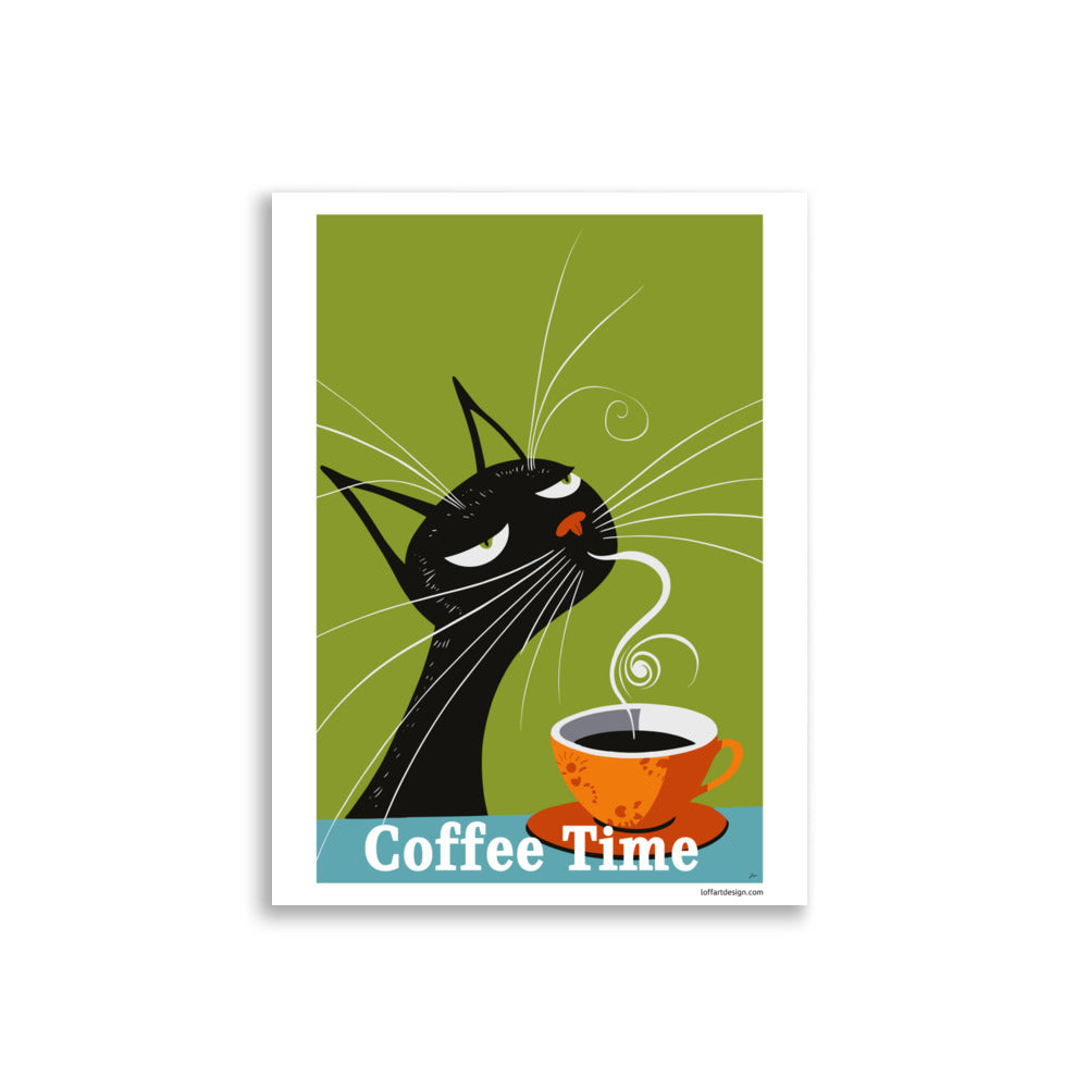 Coffee Time - Cat & Coffee Poster