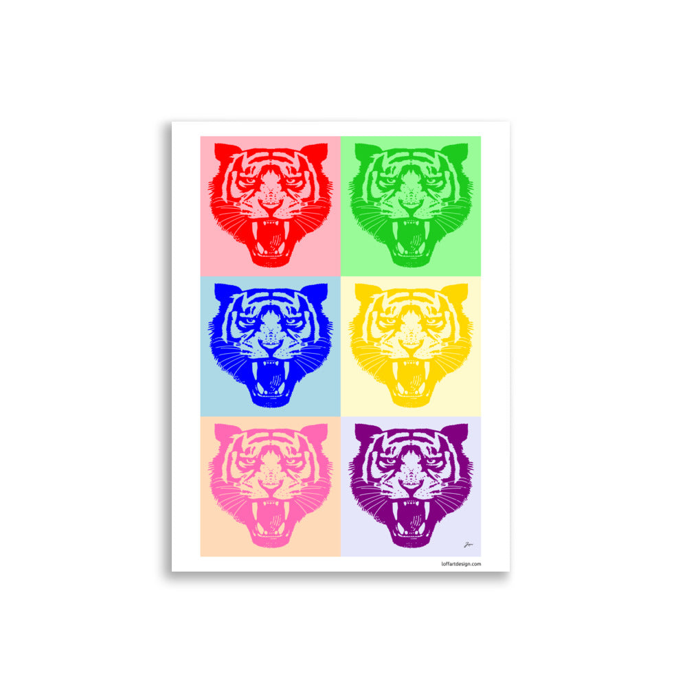 Pop Tiger Pattern - Pastel Color - Poster