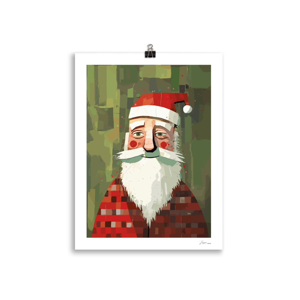 Jolly Strokes Santa- Poster