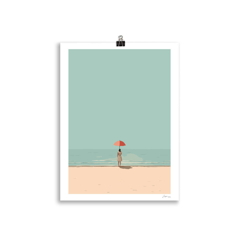 Umbrella by the Sea - Poster