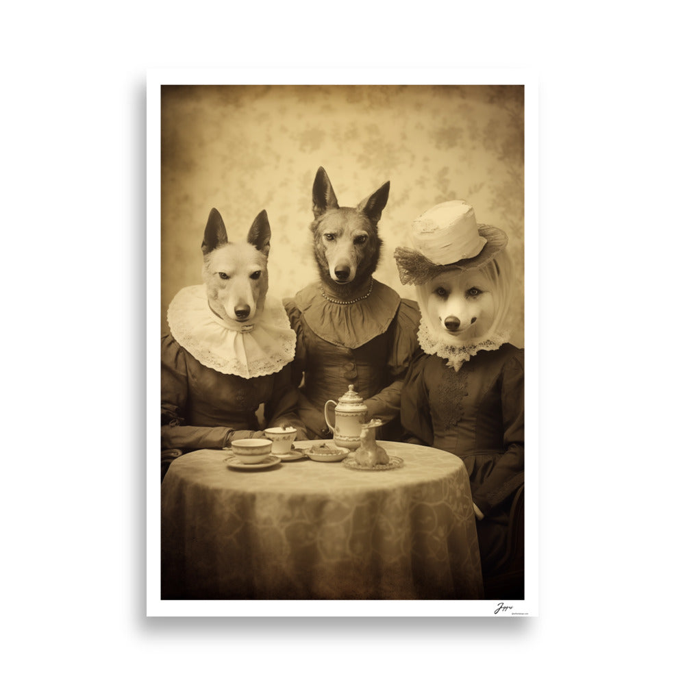 Tea Soirée - Poster - vintage dog poster