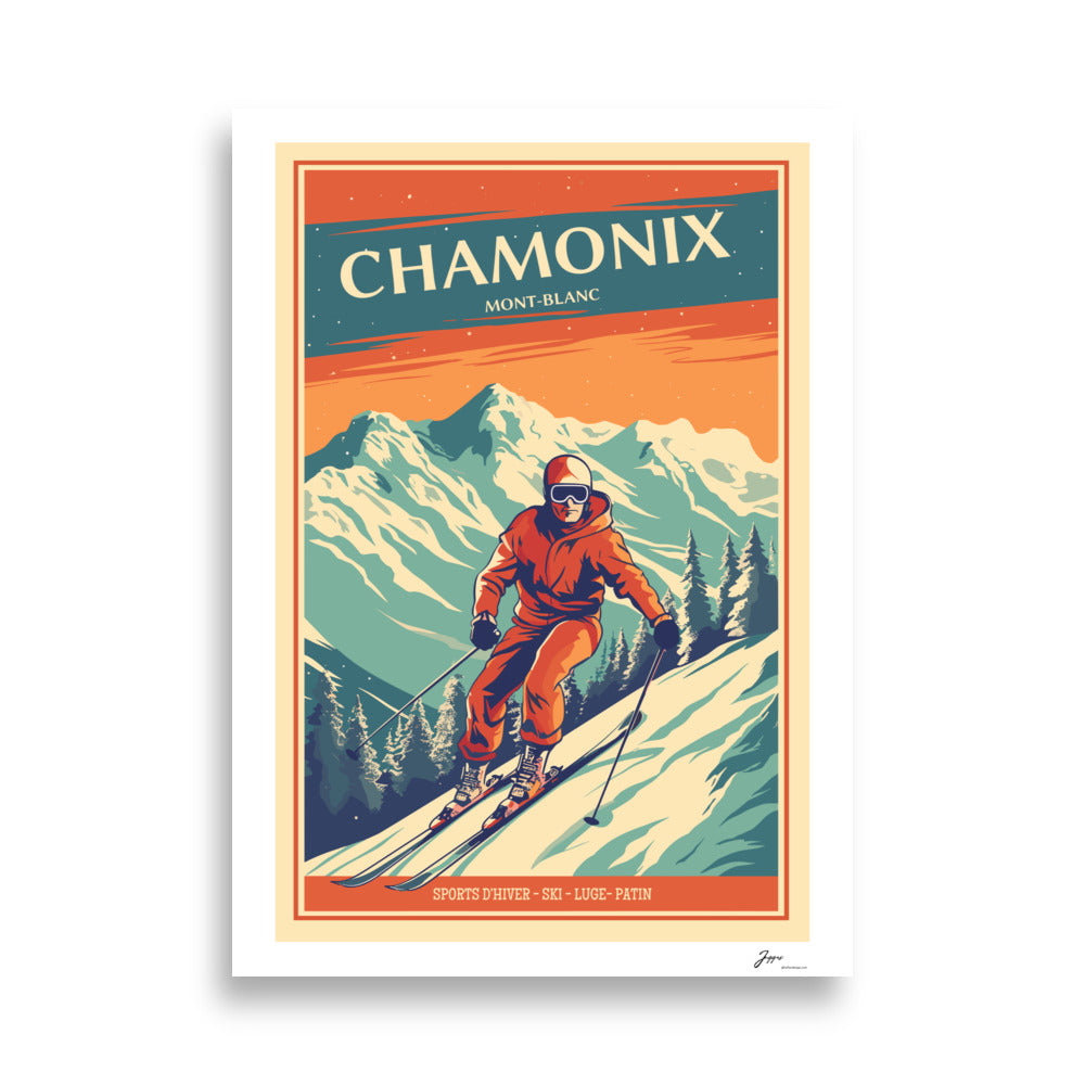 Chamonix - Vintage Ski Poster