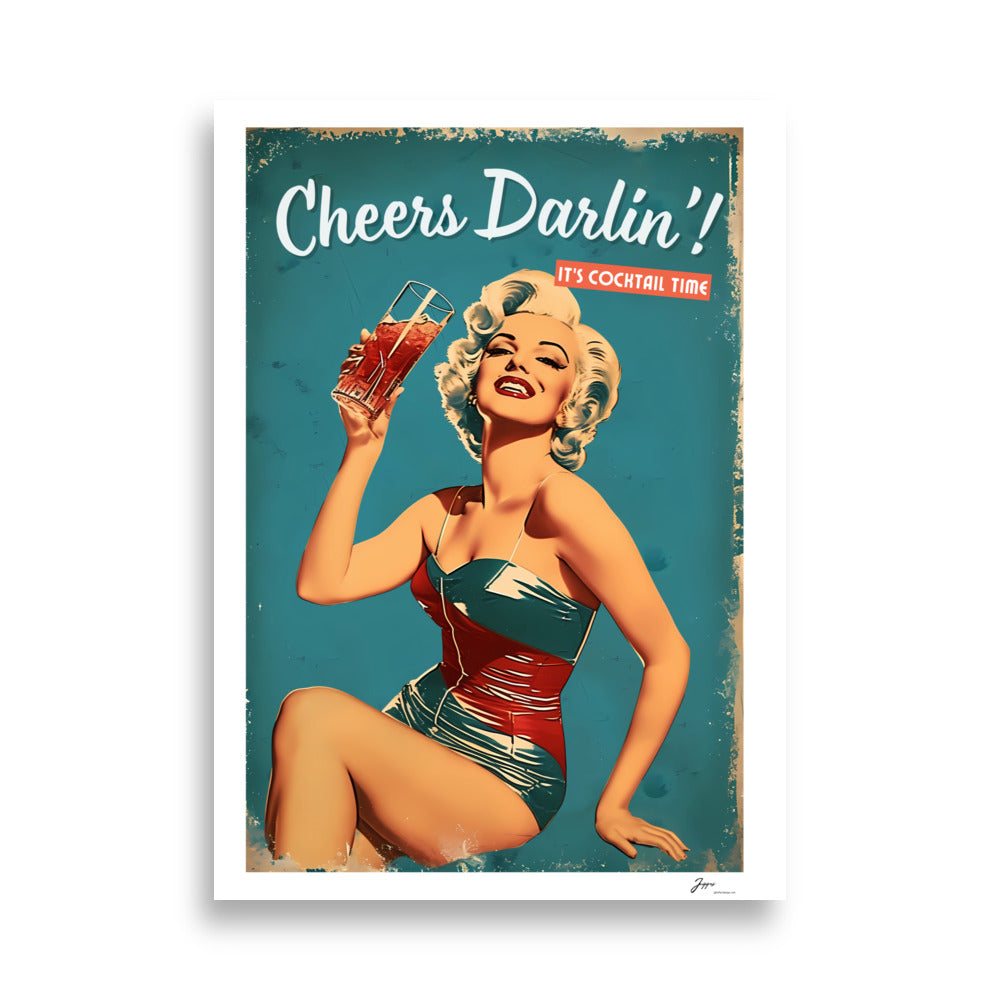 Cheers Darlin´ - Poster - Vintage Cocktail