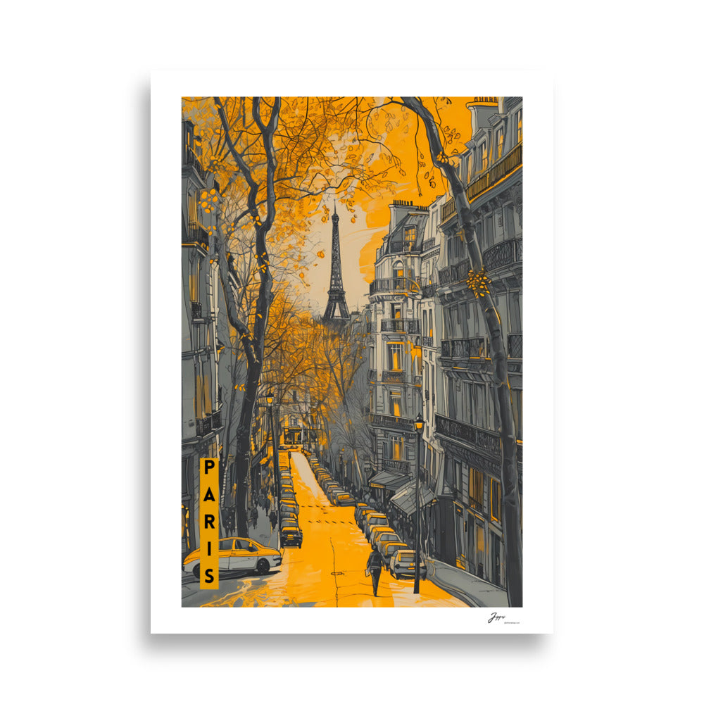 Paint in Yellow - City Vibes - Poster - Paris