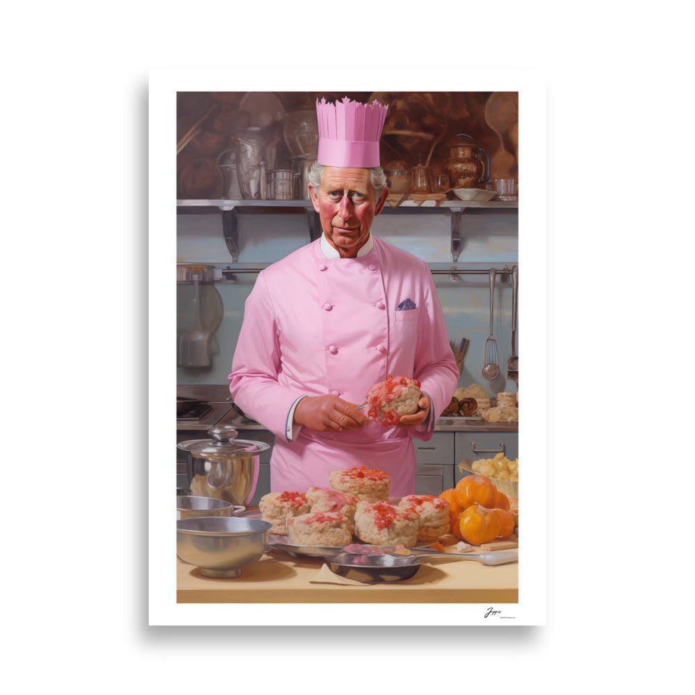 Royal Baker- Poster - King Charles funny poster