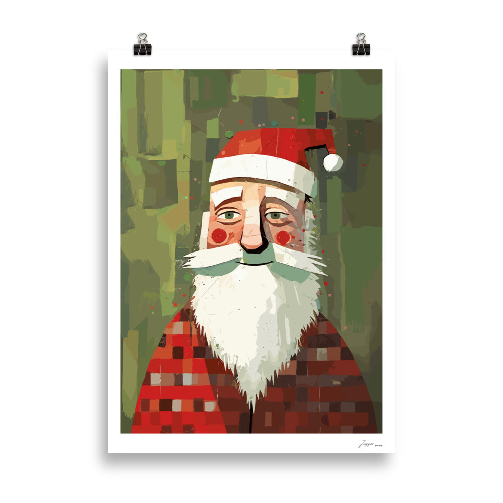 Jolly Strokes Santa- Poster