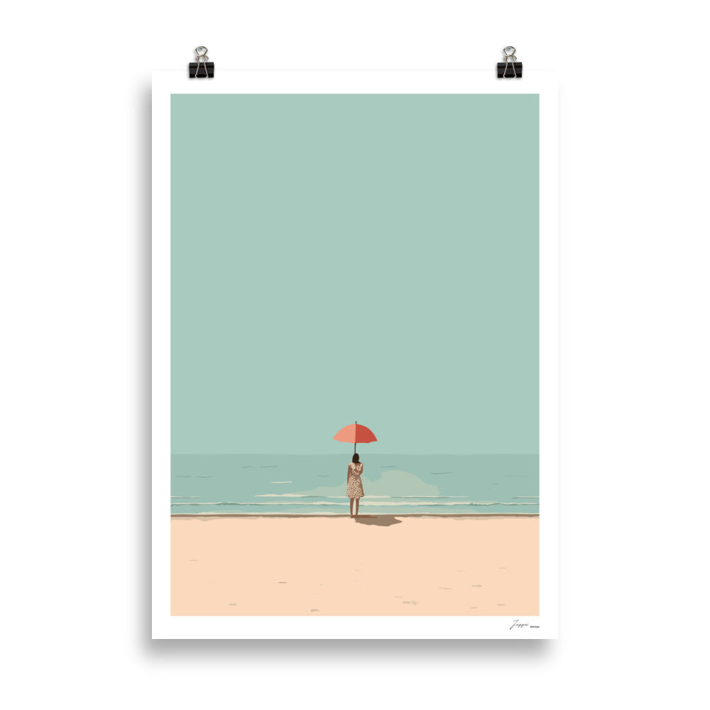 Umbrella by the Sea - Poster