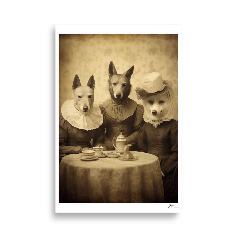 Tea Soirée - Poster - vintage dog poster