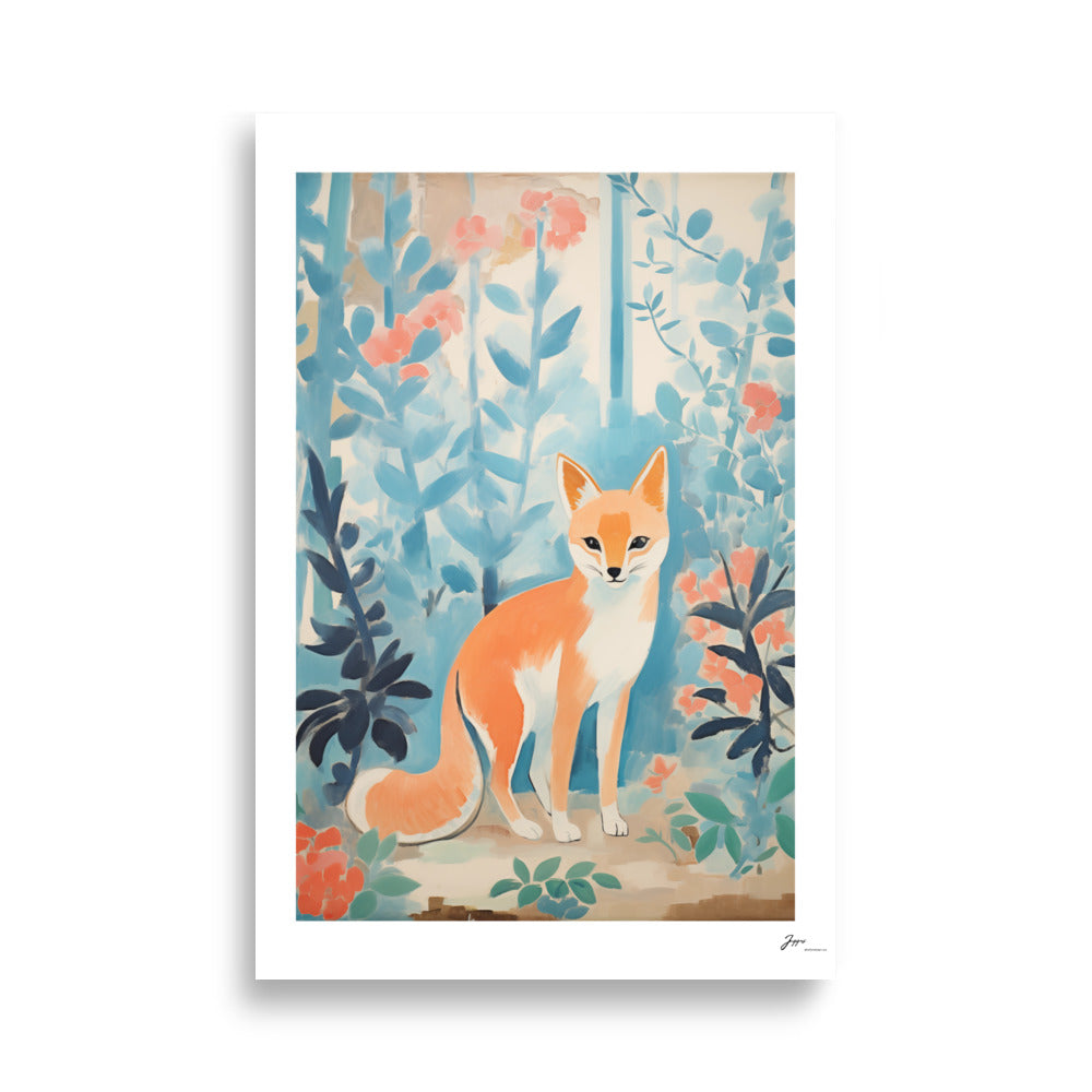 Lily the Fox - Poster - Vintage Style Print