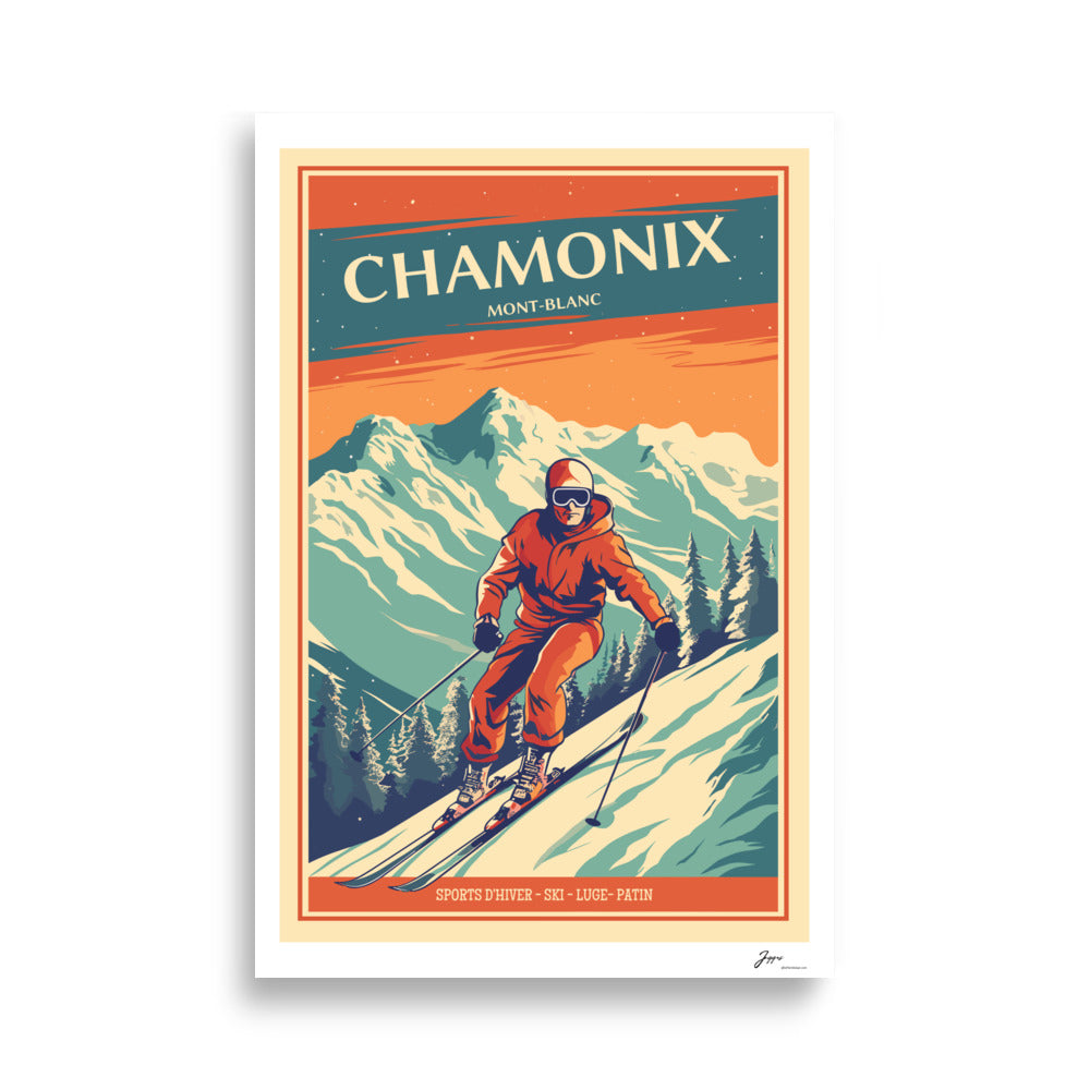 Chamonix - Vintage Ski Poster