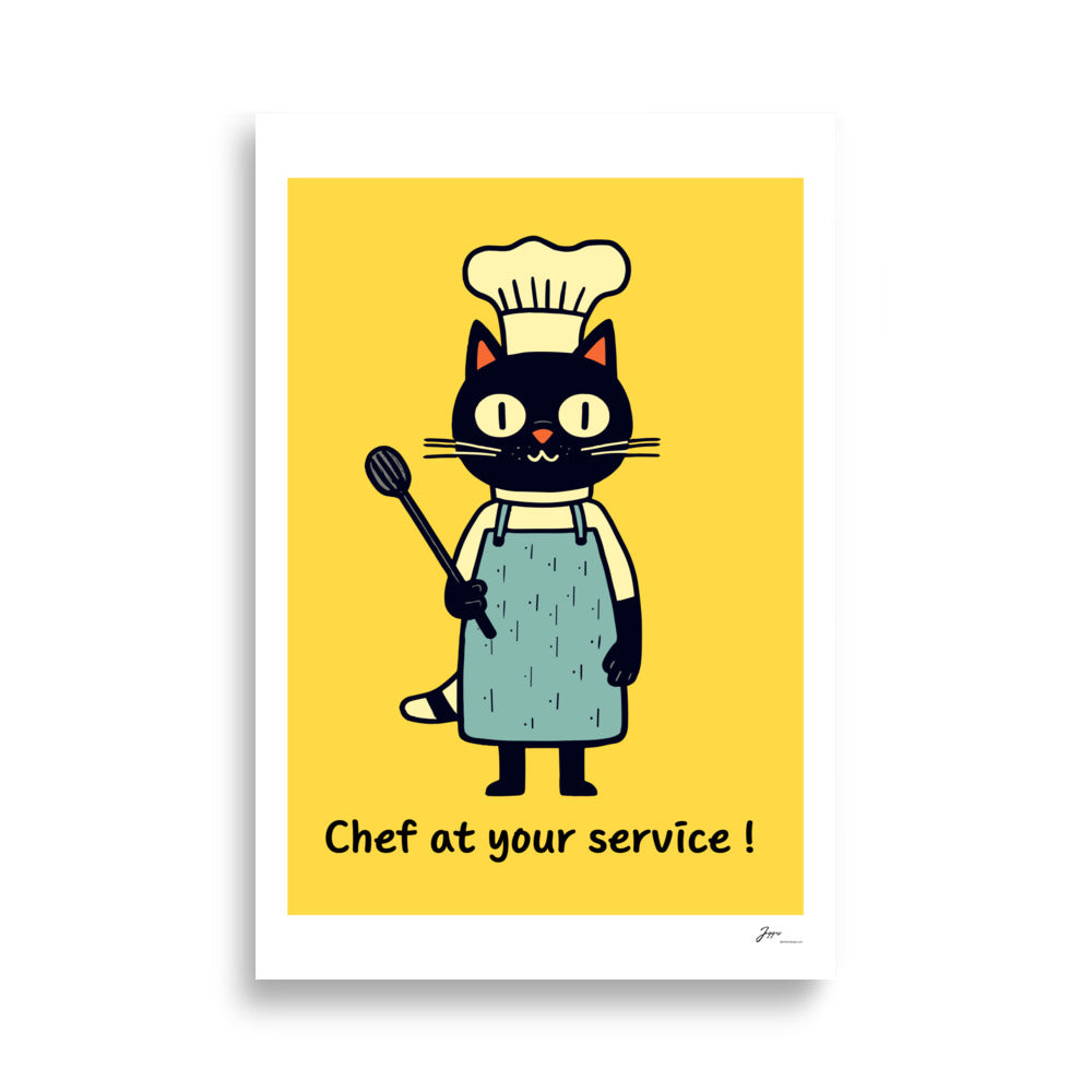 Culinary,Cat,Art,Kitchen Wall Decor,Cooking Print,Foodie Art Print,Restaurant 