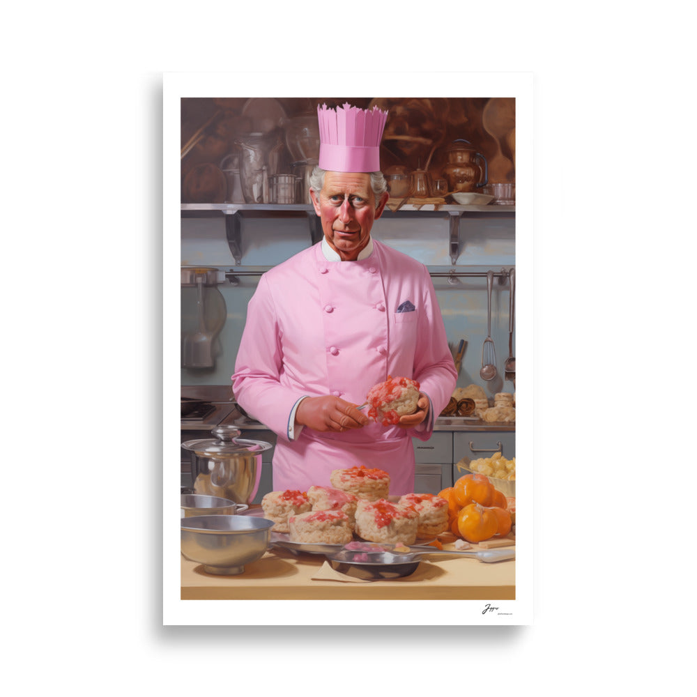 Royal Baker- Poster - King Charles funny poster