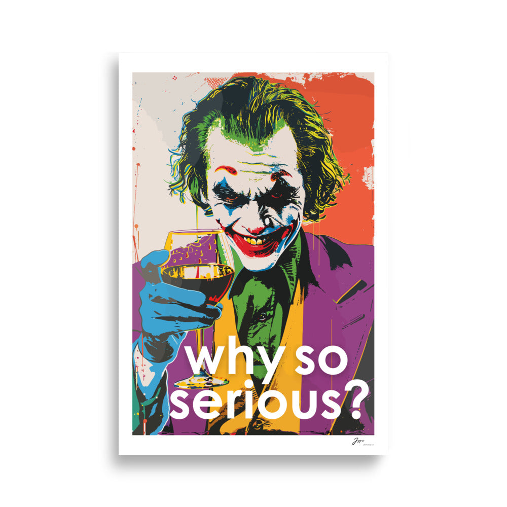 Joker Wine Pop Art Poster- Home Decor-Original Illustration