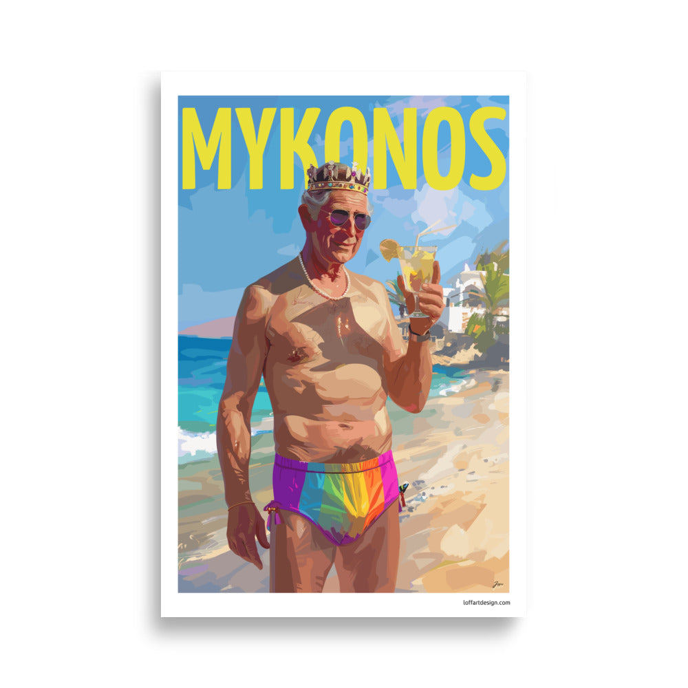 King Charles III Mykonos Poster