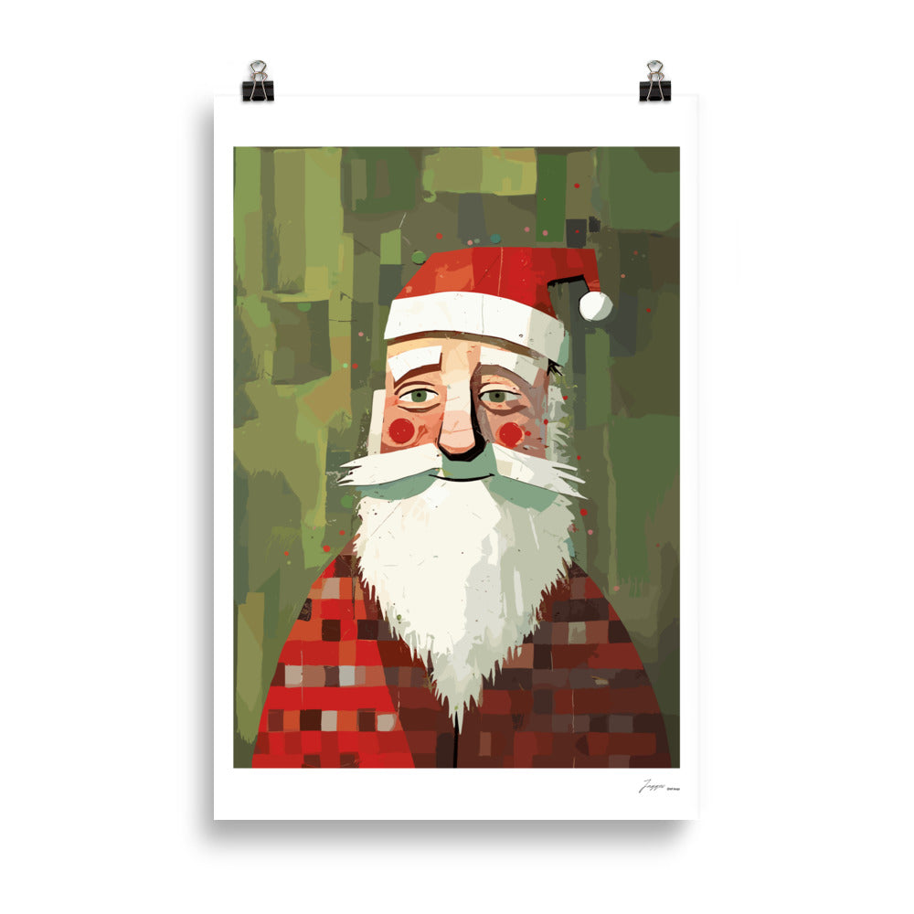 Jolly Strokes Santa- Poster