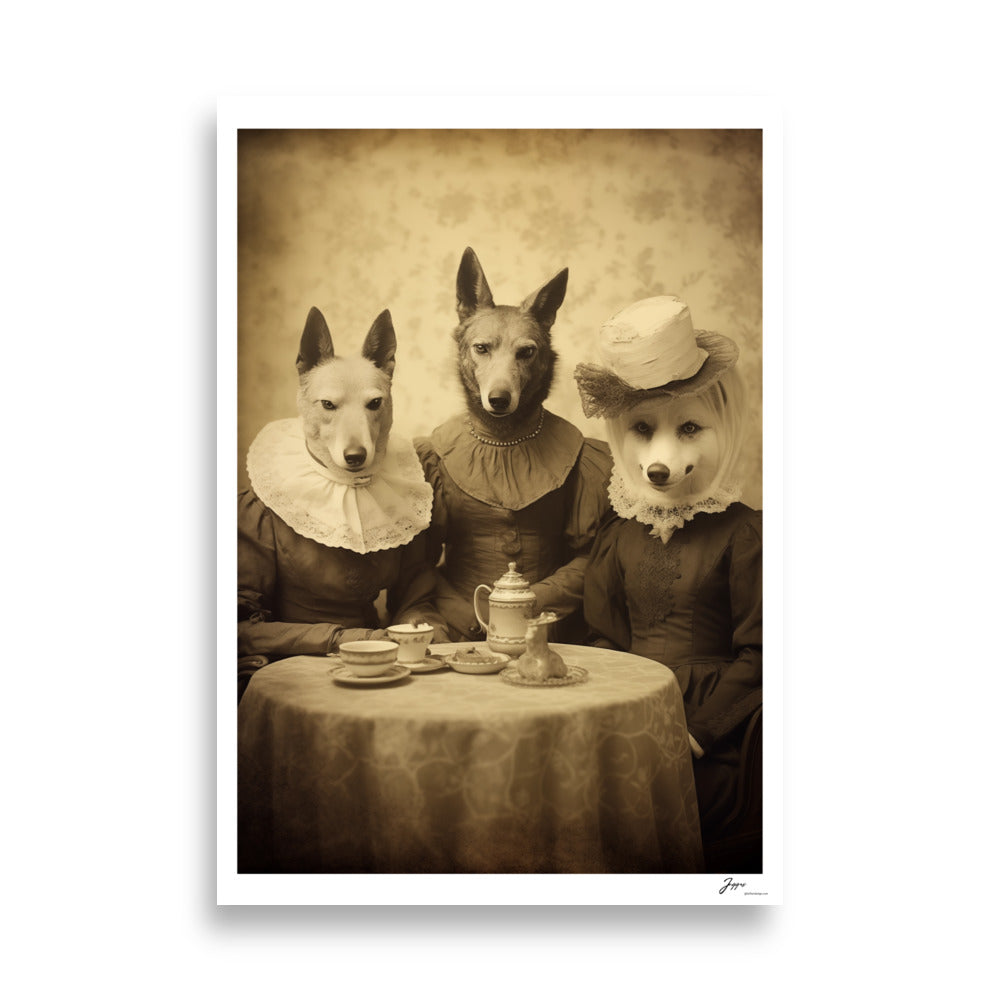 Tea Soirée - Poster - vintage dog poster