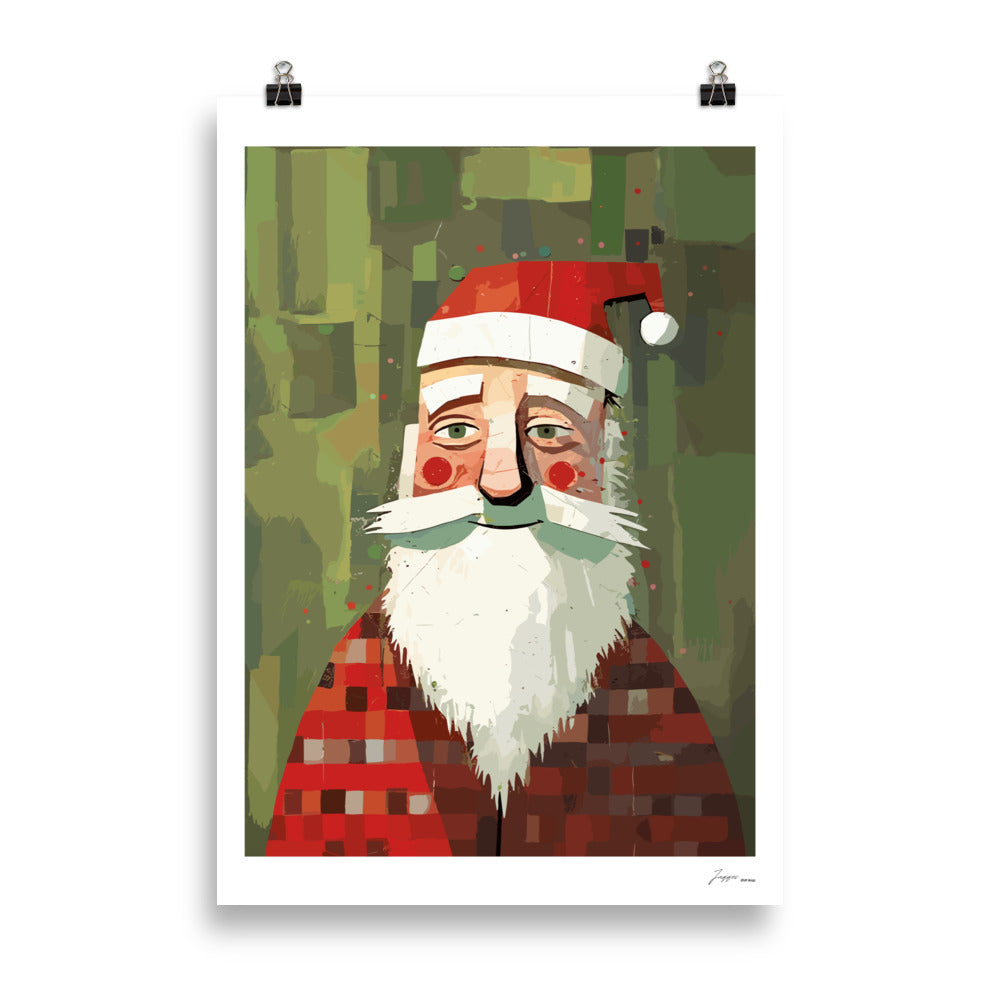 Jolly Strokes Santa- Poster