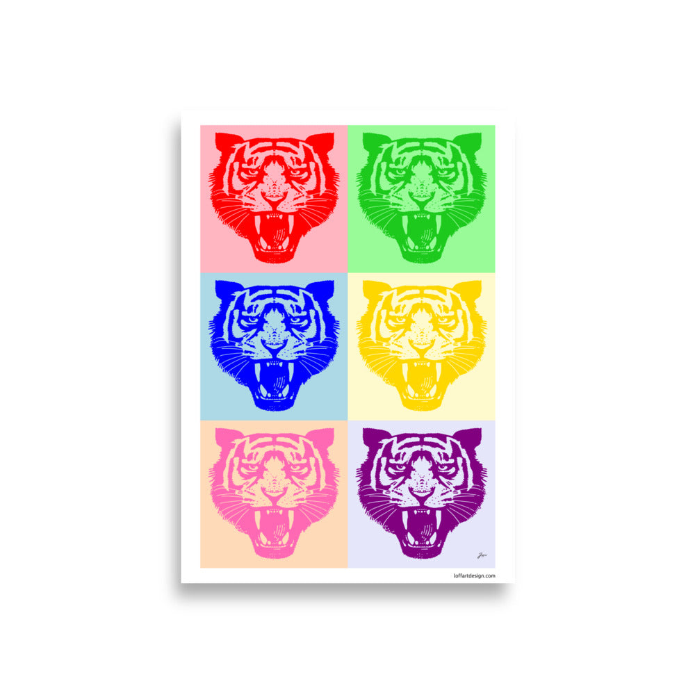 Poster - Pop Tiger Pattern - Pastel Color - Animal Art - Pop Art - Wild