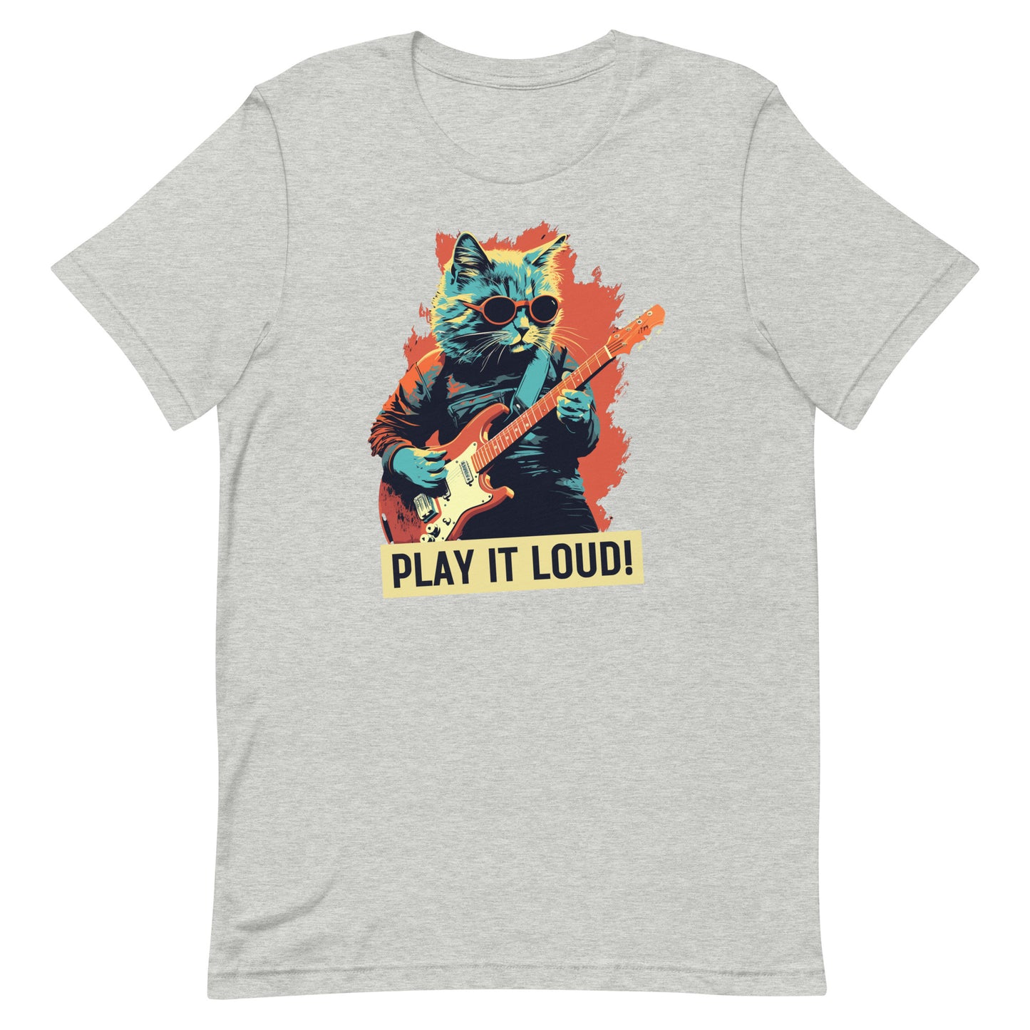 Play it Loud - Unisex t-shirt - cat guitar