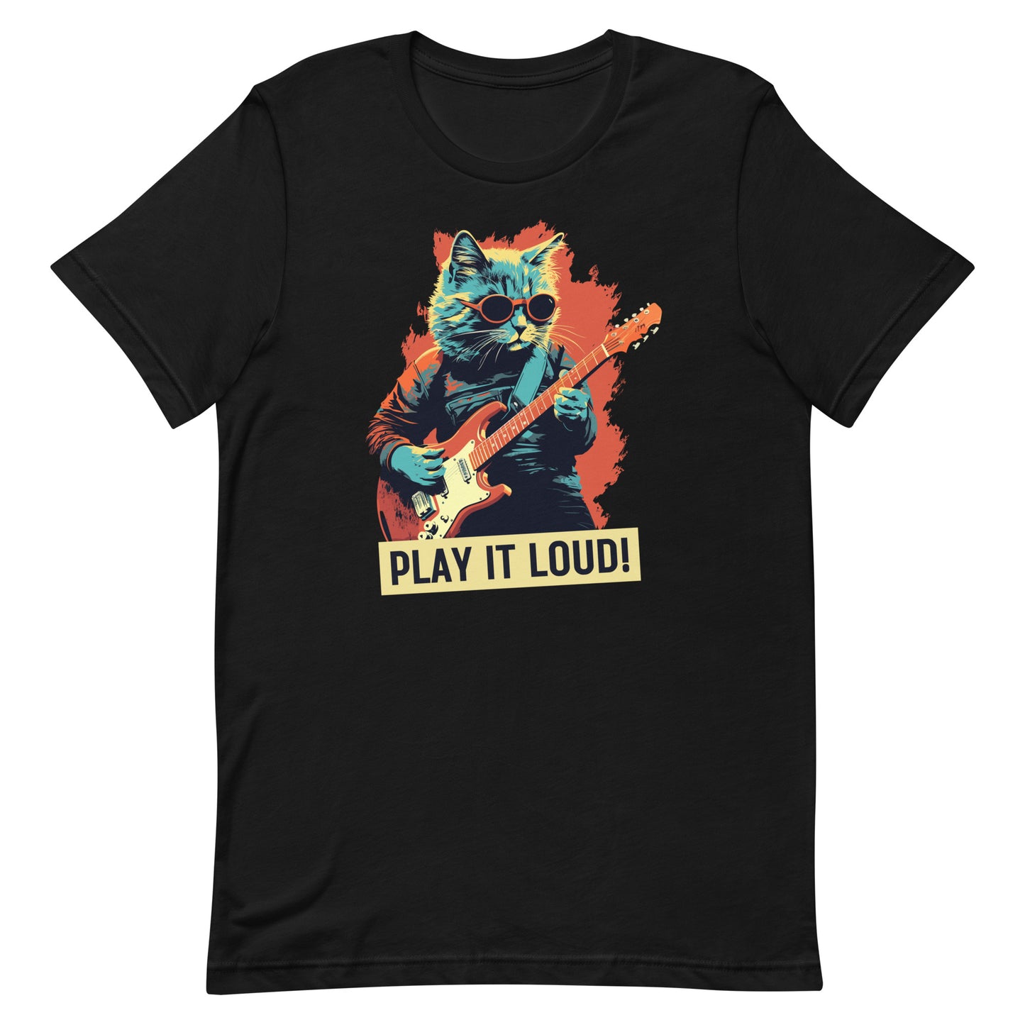 Play it Loud - Unisex t-shirt - cat guitar