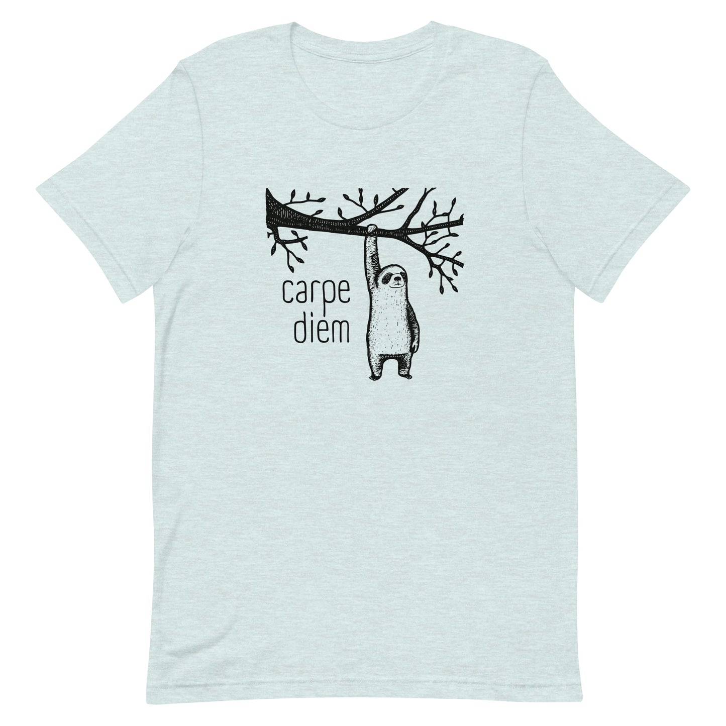 Carpe Diem - Seize the Day  - Unisex t-shirt -Minimalist - Whimsical Sloth - Animal Lover - funny motivational