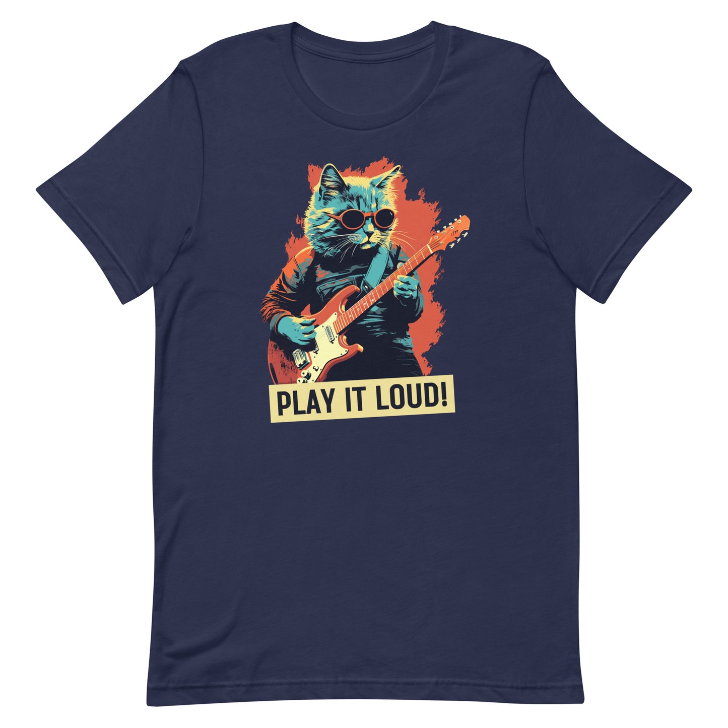 Play it Loud - Unisex t-shirt - cat guitar