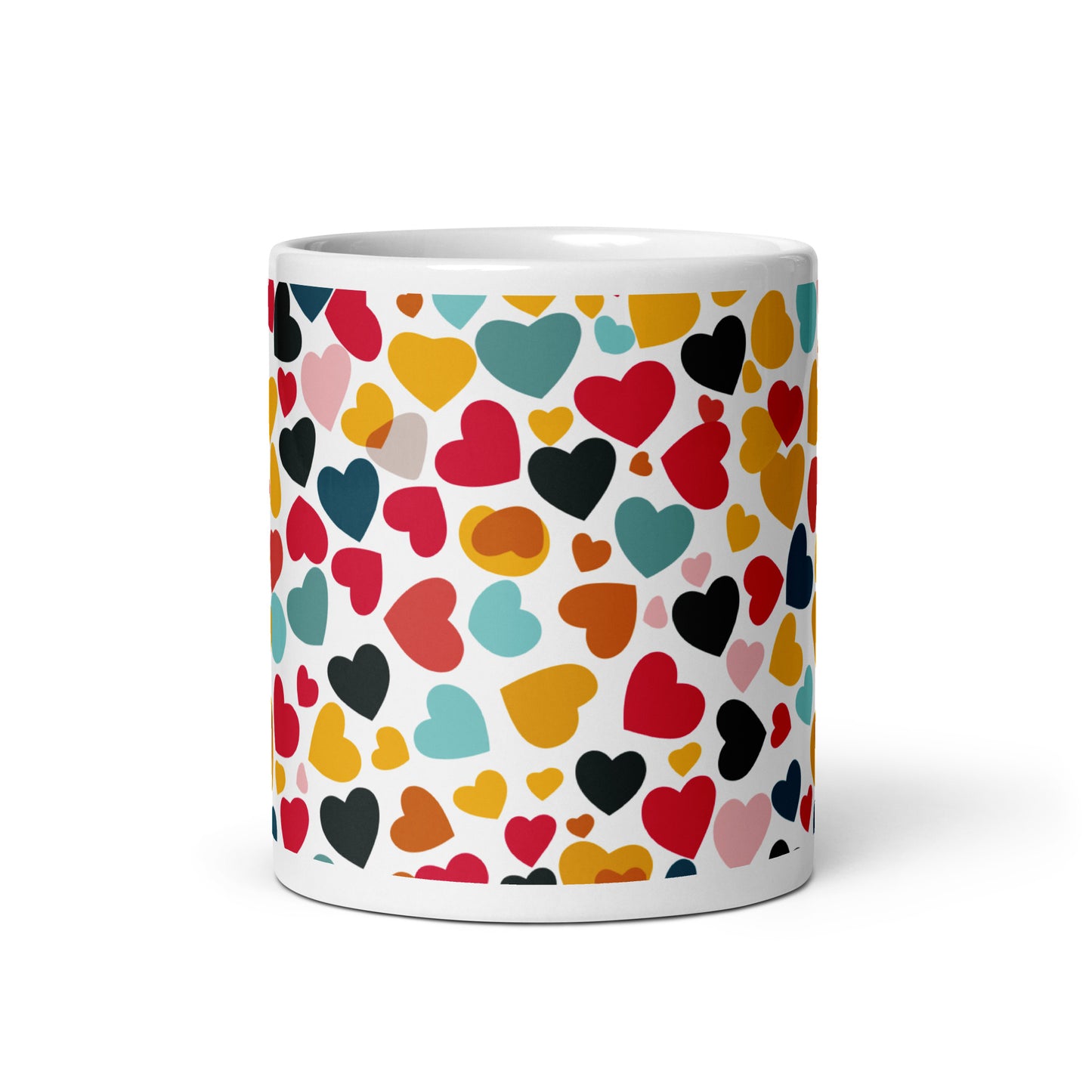 Petal Hearts - White glossy mug