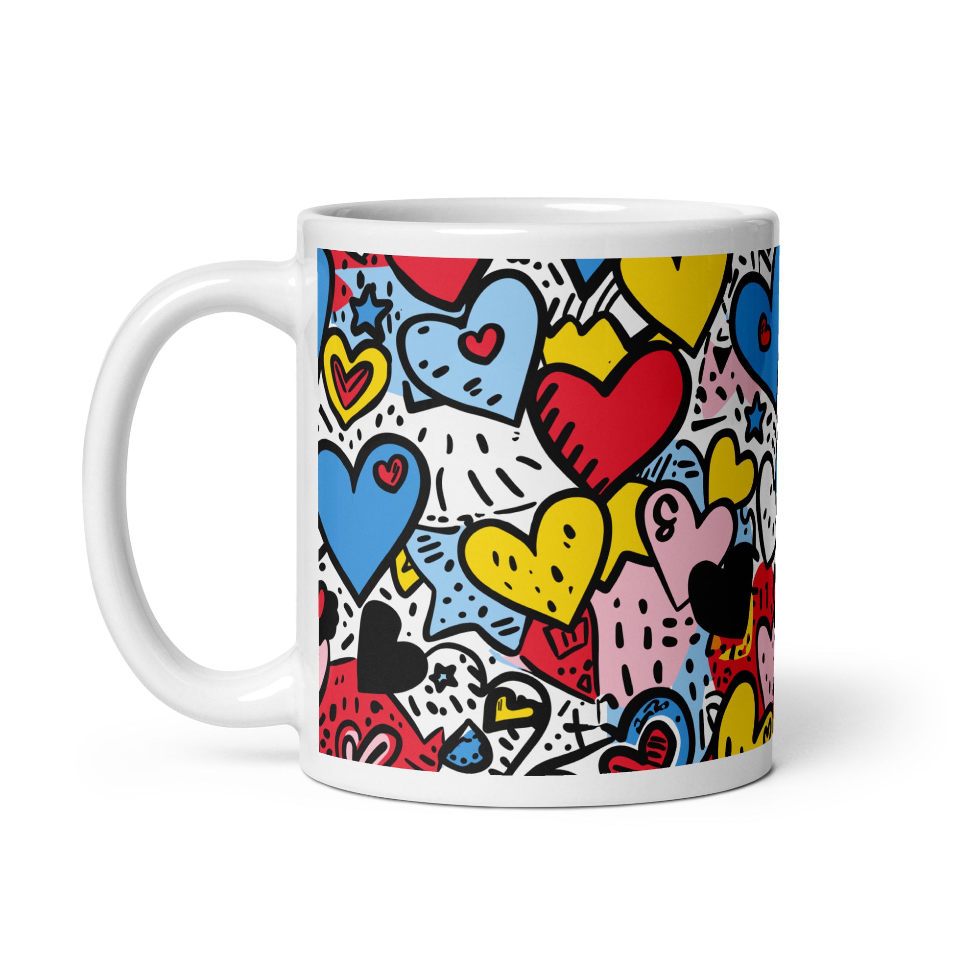 pop art hearts - mug - Hearts Pattern - valentines day-mom gift -gift idea 