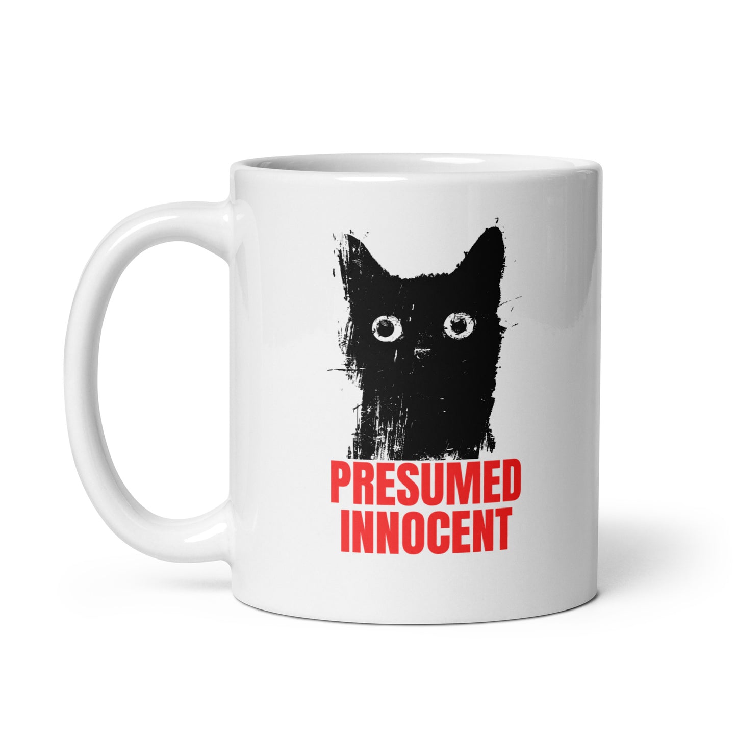 Presumed Innocent Mug | Funny Cat -White glossy mug