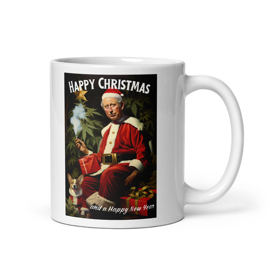 King Charles, Cannabis Christmas,mug,vintage,funny gift