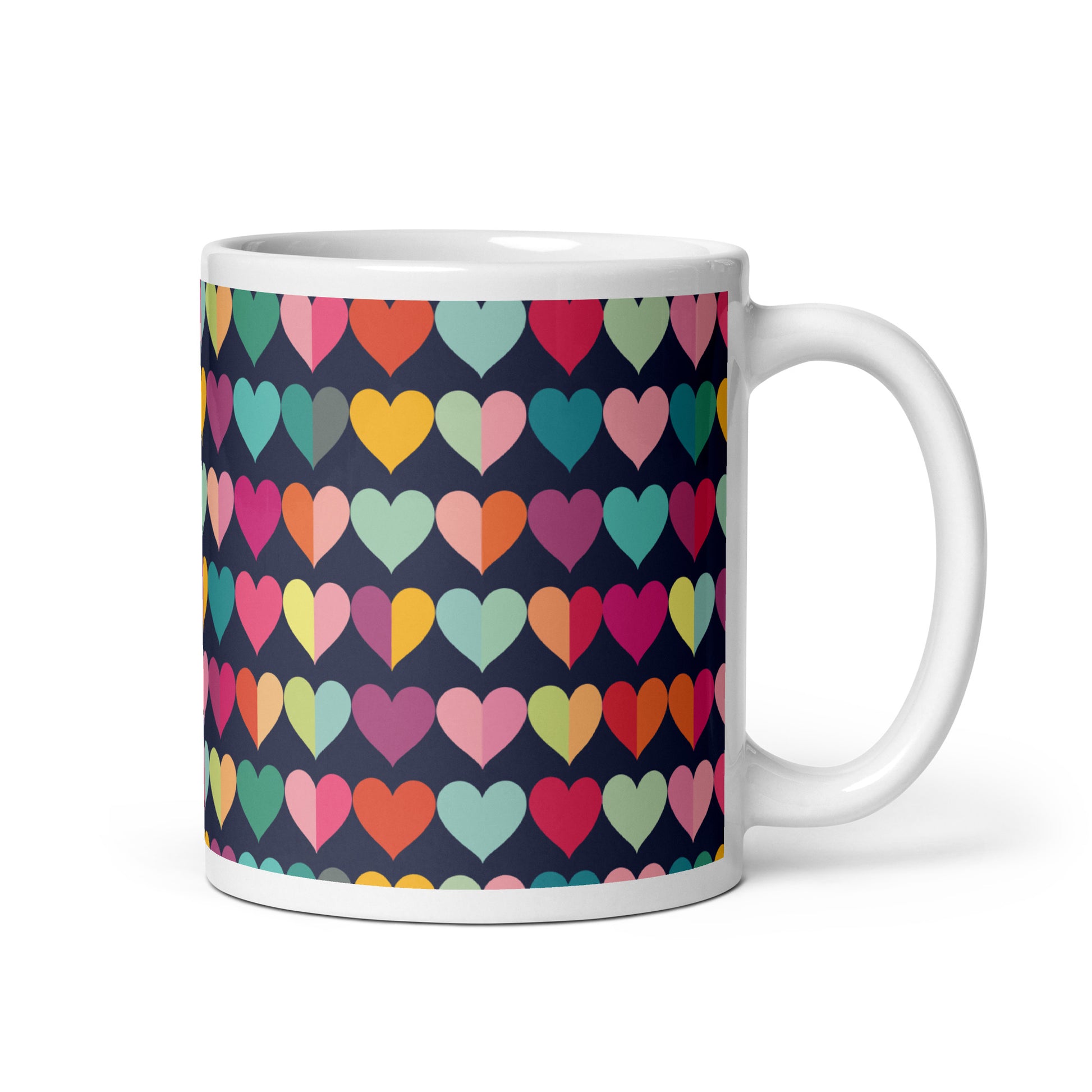 pop art hearts - mug - Hearts Pattern - valentines day-mom gift -gift idea 