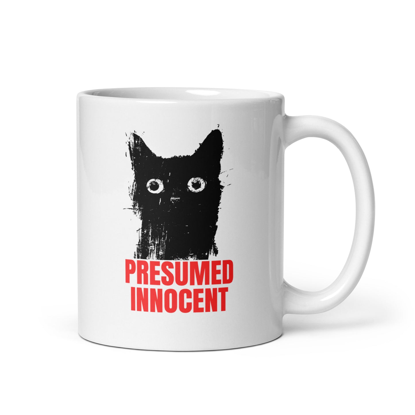 Presumed Innocent Mug | Funny Cat -White glossy mug