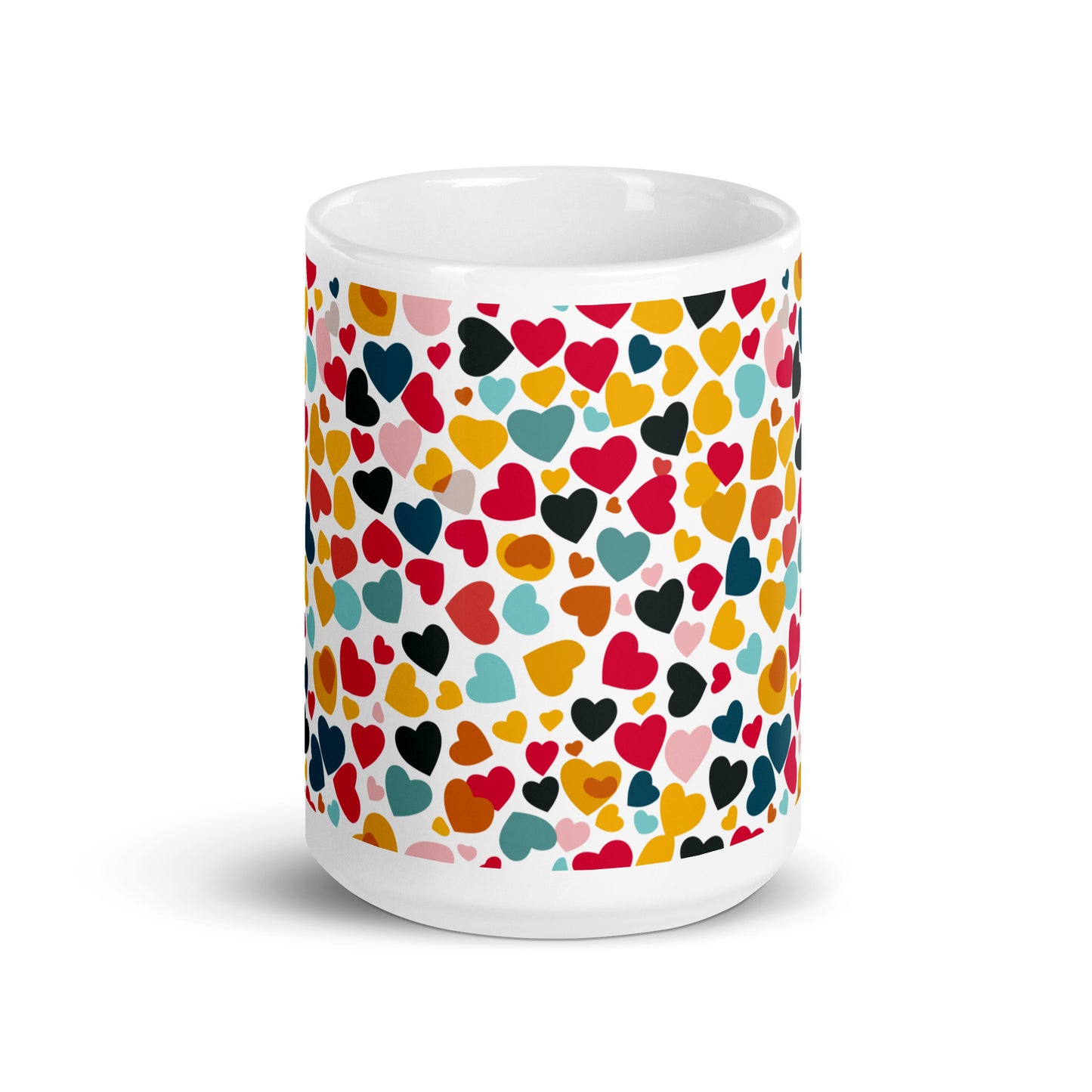 Petal Hearts - White glossy mug