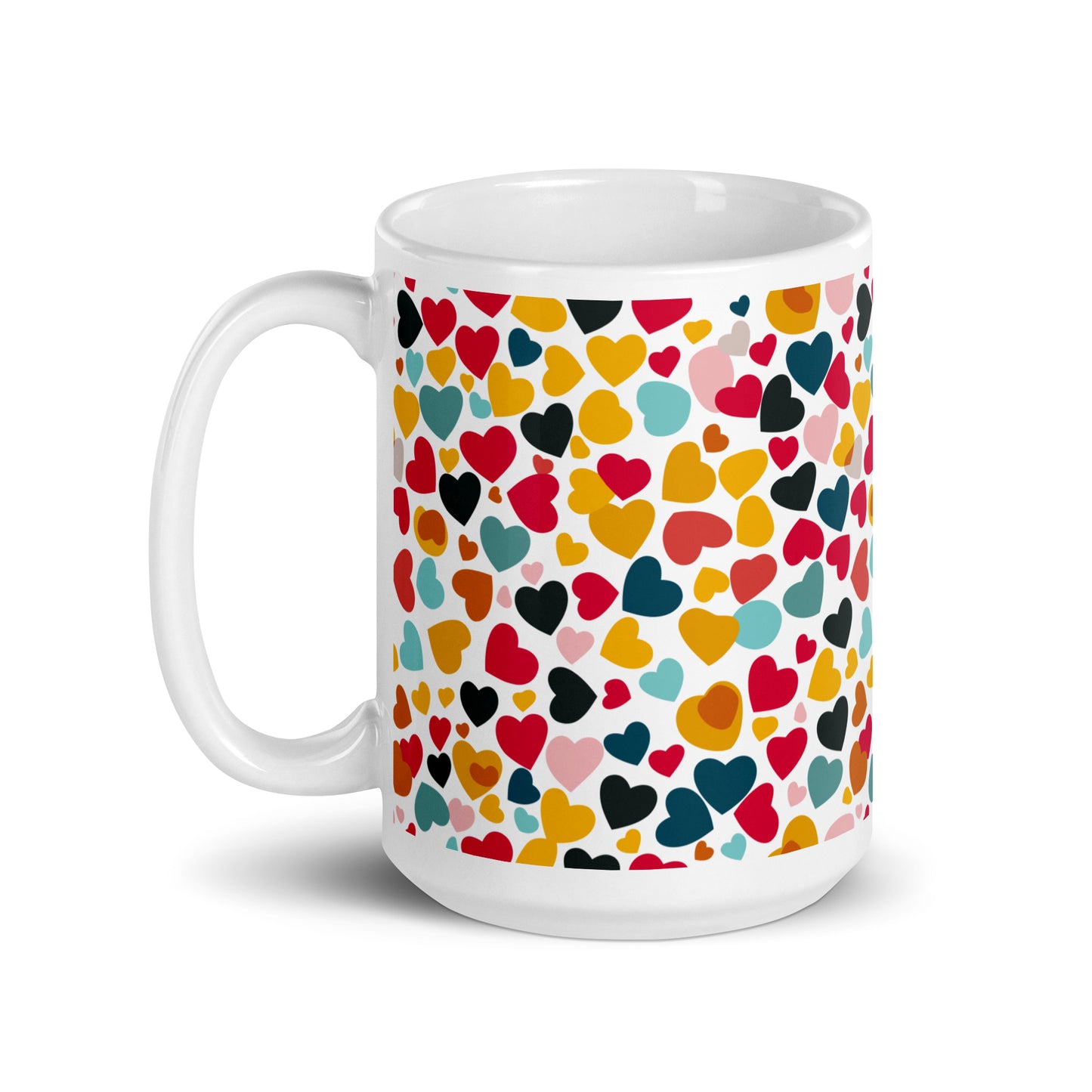 Petal Hearts - White glossy mug