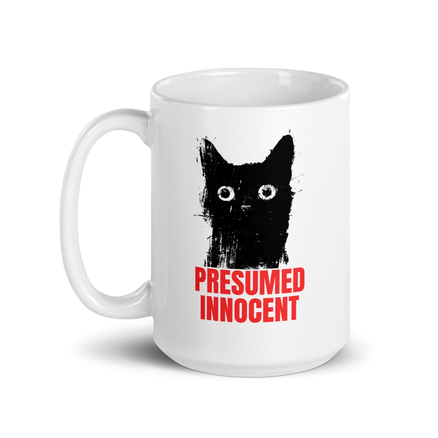 Presumed Innocent Mug | Funny Cat -White glossy mug