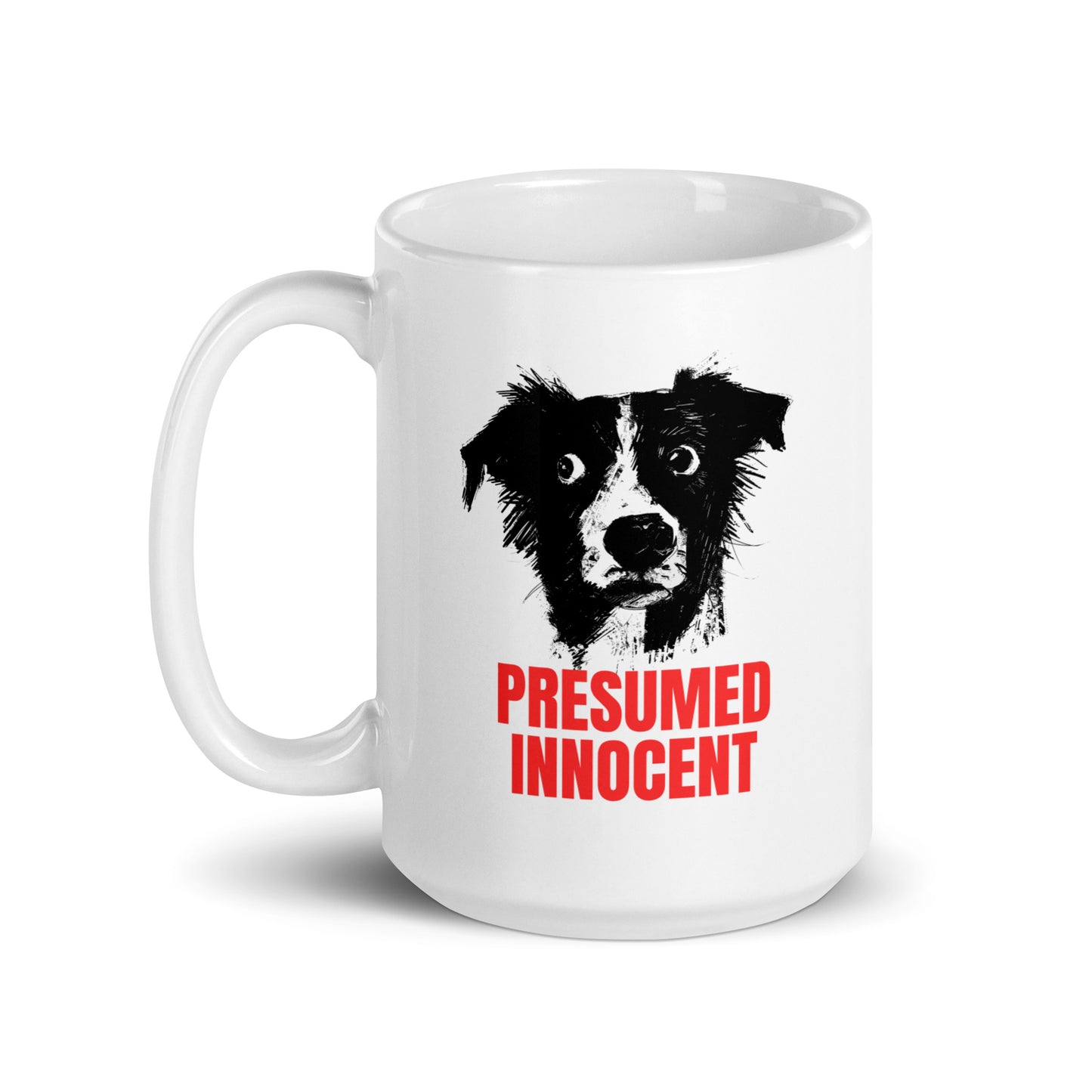 Presumed Innocent Mug | Funny Dog - White glossy mug