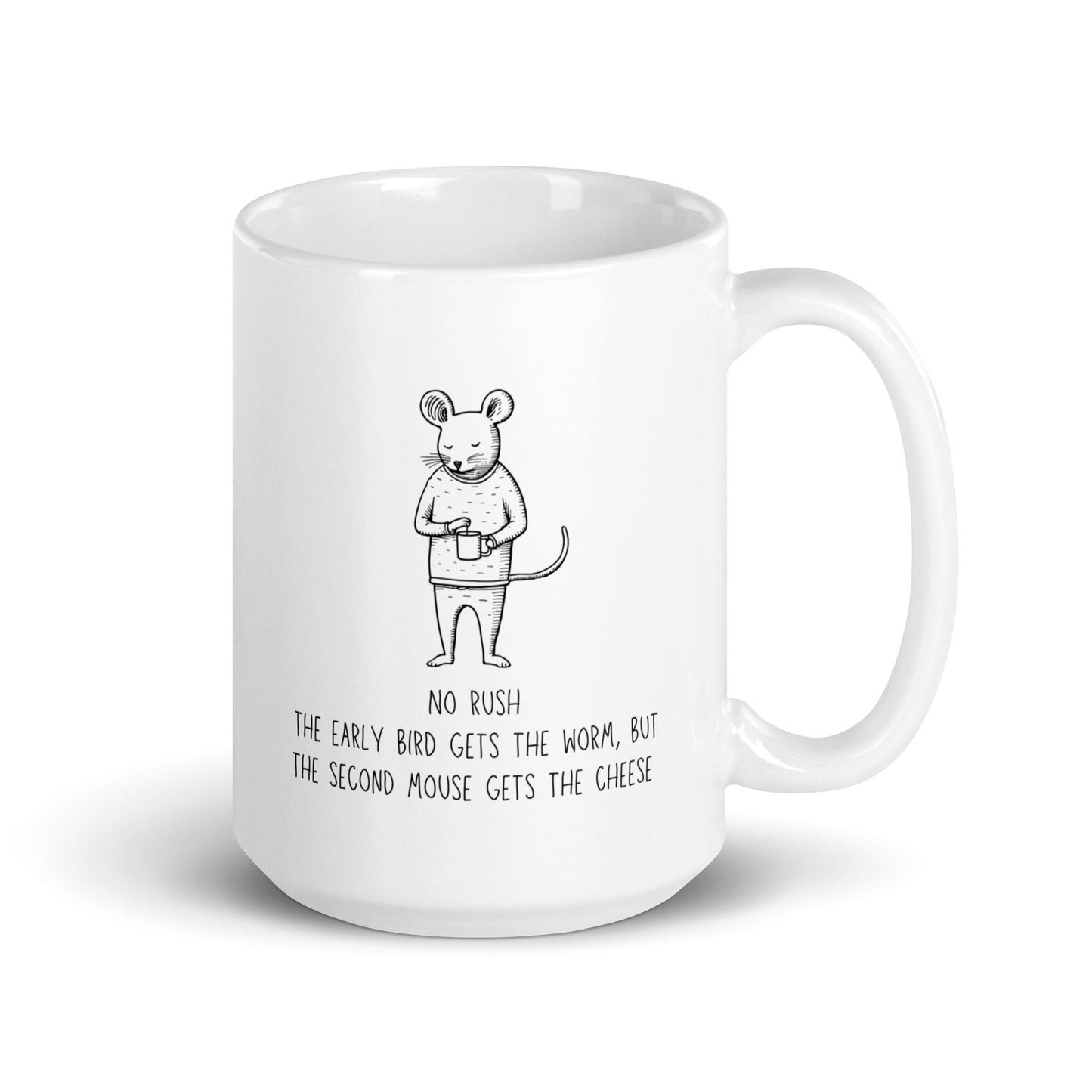 Relaxed Mouse - White glossy mug