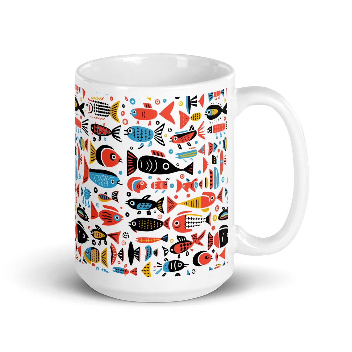 ColorSplash Shoal - White glossy mug